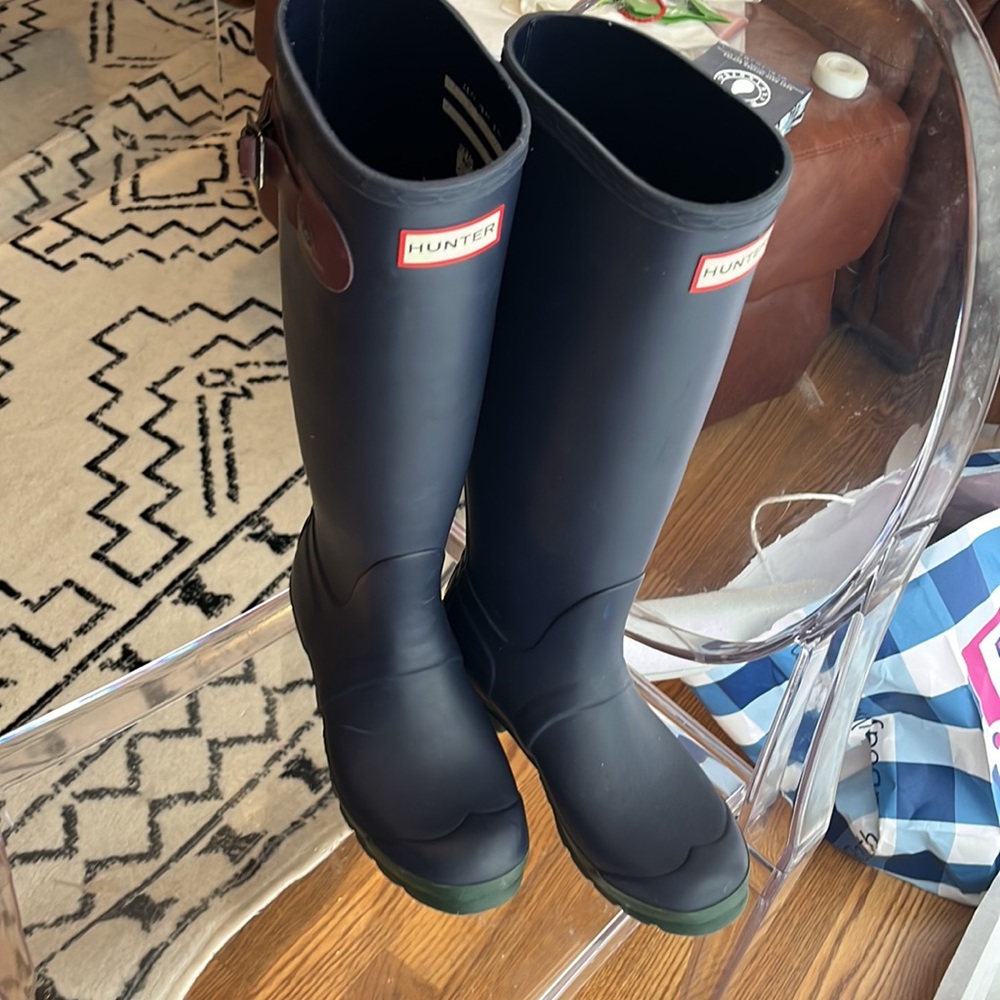 Hunter Navy and Green Women's Boots